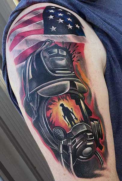 alt="firefigther color realistic tattoo shops in miami florida"