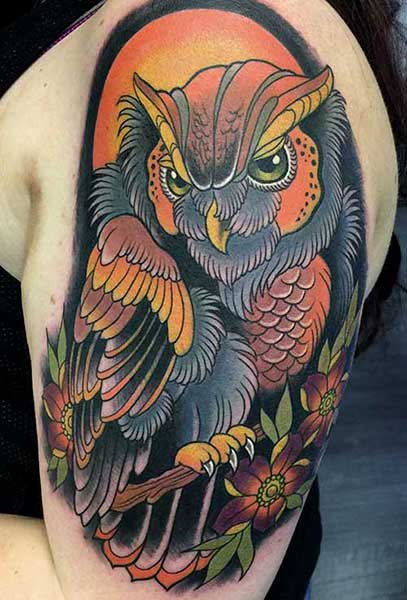 alt="neo traditional owl tattoo artist miami fl"